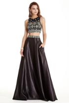 Aspeed - L1880 Two Piece Bedazzled A-line Prom Dress