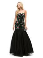 Dancing Queen - Strapless Sweetheart Floral Embroidery Evening Dress 9935