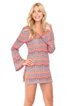 Luli Fama - Fuego Divino Plunge Dress In Multicolor (l440841)