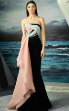 Mnm Couture - Pleated Straight Across Mermaid Dress G0792