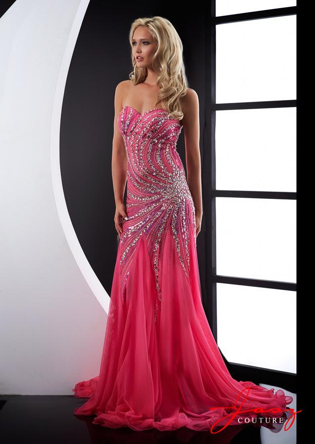 Jasz Couture - 5096 Dress In Fuschia
