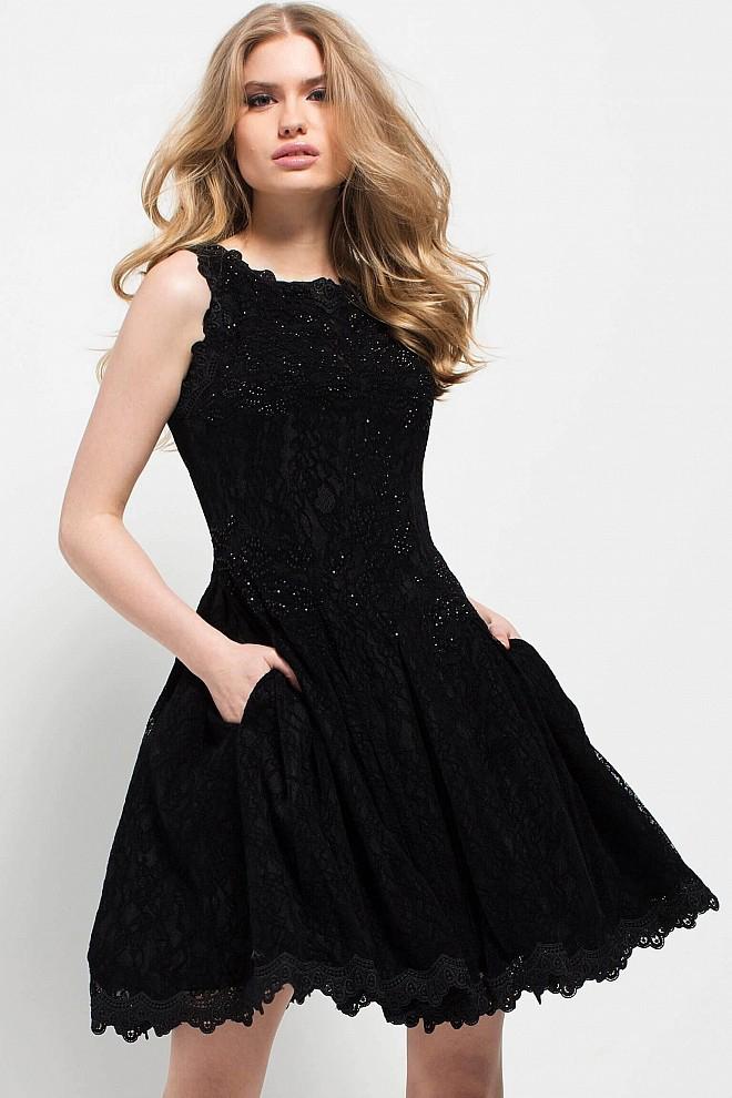 Jovani - 52088 Bateau Lace Luxury Cocktail Dress