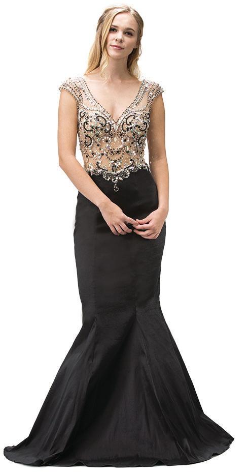 Sparkling V-neck Trumpet Dress