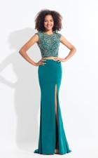 Rachel Allan - 6165 Two Piece Beaded Cap Sleeves Gown