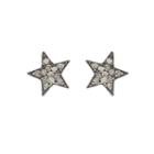 Ashley Schenkein Jewelry - Brooklyn Diamond Rhodium Small Star Earrings