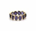 Tresor Collection - Iolite Faceted Oval Ring Band In 18k Yellow Gold