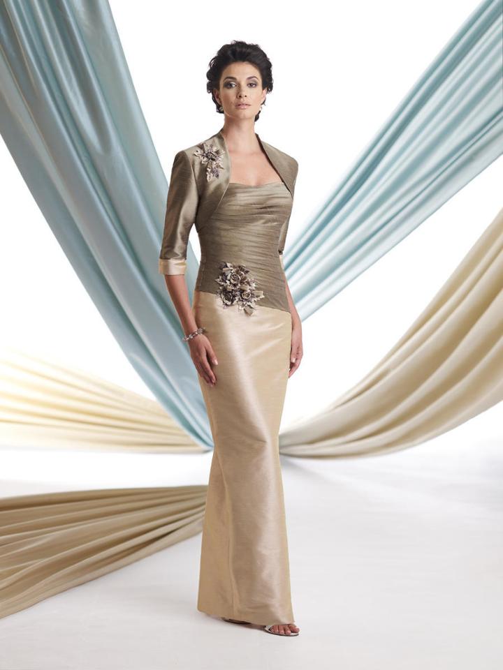 Montage By Mon Cheri - 113905 Long Dress In Taupe Champagne