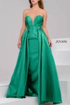Jovani - Stunning Strapless Sweetheart Long Dress With Over Skirt 37157