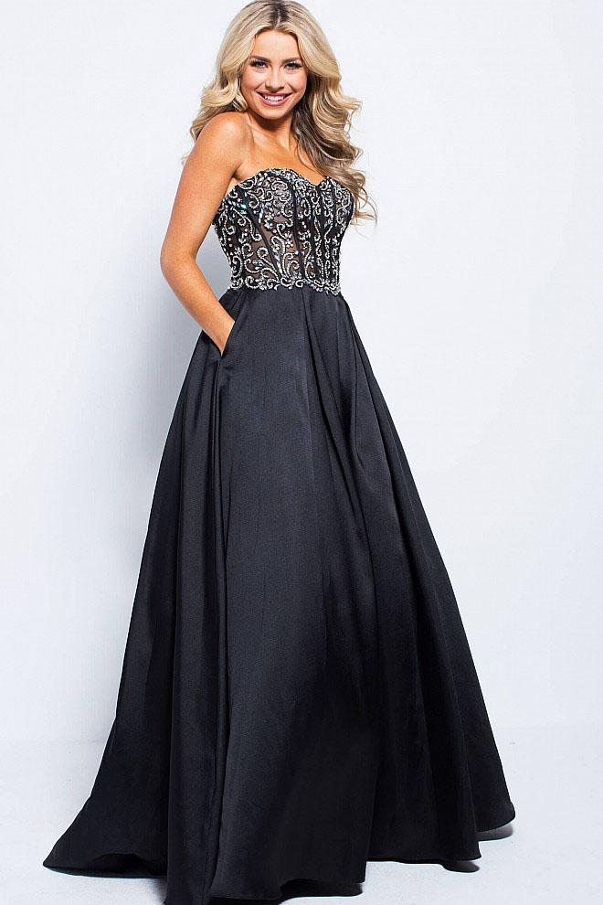 Jovani - Jvn59137 Strapless Crystal Embellished Ballgown