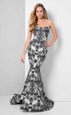 Terani Couture - Two-toned Baroque Print Mermaid Gown 1712p2536