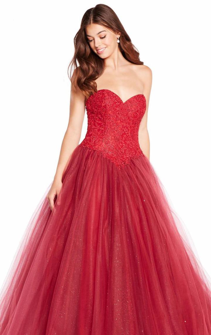 Alyce Paris - 60206 Lace Appliqued Strapless Ballgown