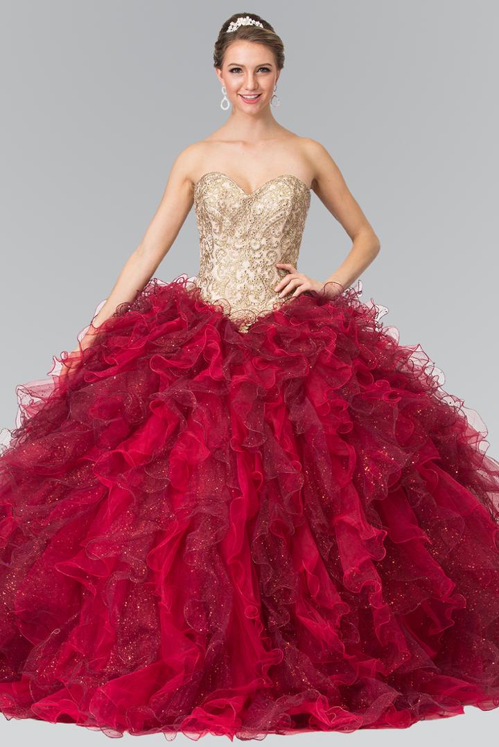 Elizabeth K - Beads Embellished Embroidery Ballgown Gl2211