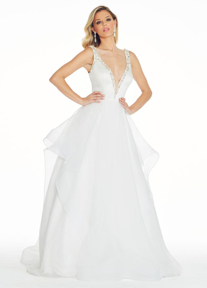 Ashley Lauren - 1292 Beaded Silk Organza Evening Dress