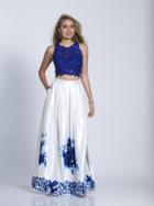 Dave & Johnny - 3301 Two Piece Lace And Printed A-line Dress
