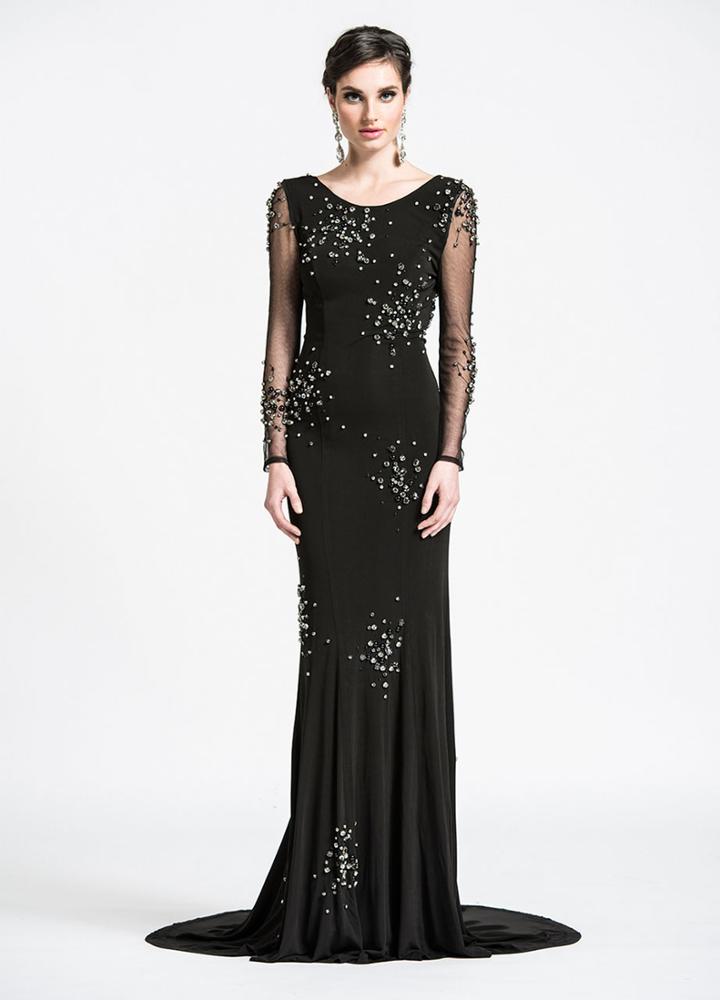 Ashley Lauren - 1053 Open Back Beaded Jersey Dress