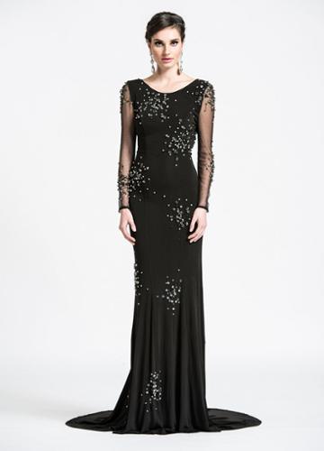 Ashley Lauren - 1053 Open Back Beaded Jersey Dress