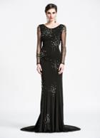 Ashley Lauren - 1053 Open Back Beaded Jersey Dress