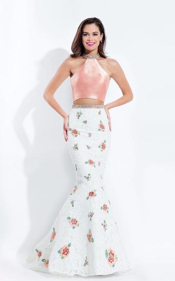 Rachel Allan - 6050 Lace Floral Mermaid Dress
