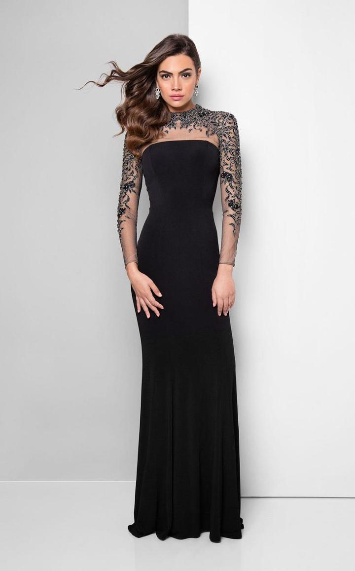 Terani Couture - Hypnotic Lace Applique Illusion Gown 1711m3394