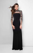 Terani Couture - Hypnotic Lace Applique Illusion Gown 1711m3394