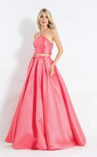 Rachel Allan - 6040 Two Piece Lace Up Pleated Ballgown