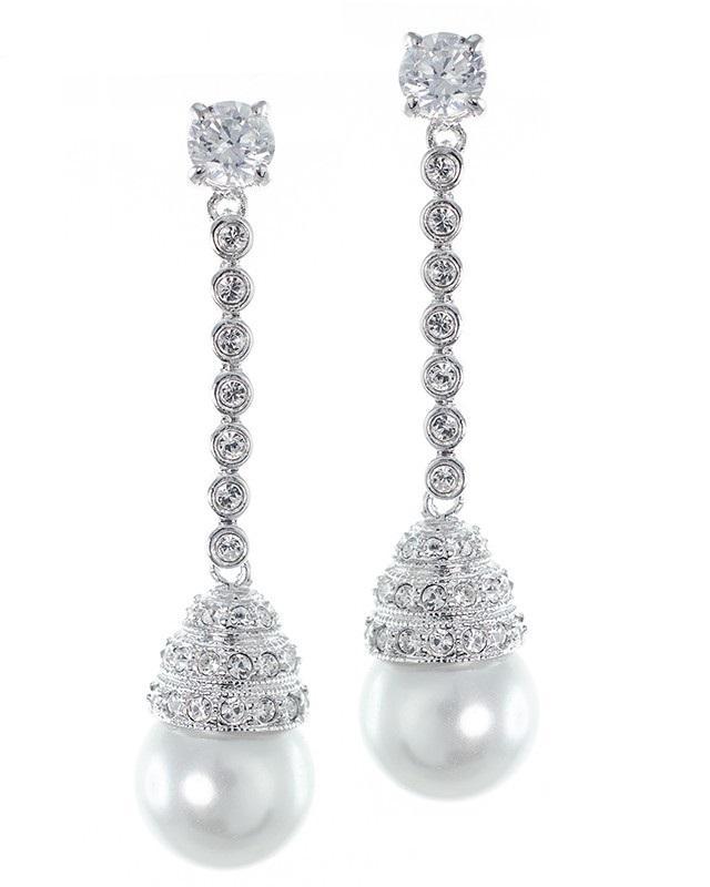 Cz By Kenneth Jay Lane - Freshwater Pearl Drop Earrings
