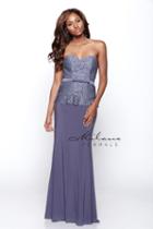 Milano Formals - Lace Sweetheart Long Evening Gown E2085