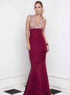 Baccio Couture - Ruby - 939 Painted Bandage Long Dress
