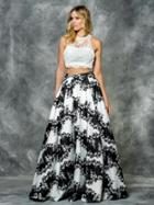 Colors Dress - 1686 Two-piece Floral Print Evening Gown