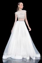 Terani Evening - Adorned Jewel Neck Two-piece A-line Organza Gown 1611p1007a