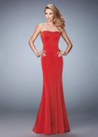La Femme - 22396 Embellished Semi-sweetheart Sheath Dress