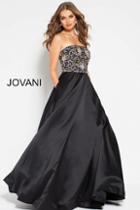 Jovani - 48975 Multi-colored Beaded Straight Neck A-line Dress