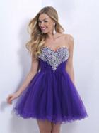 Blush - X166 Strapless Rhinestone Embellished Short Dress