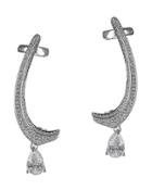 Cz By Kenneth Jay Lane - Pave Curved Crawler With Cz Pear Drop