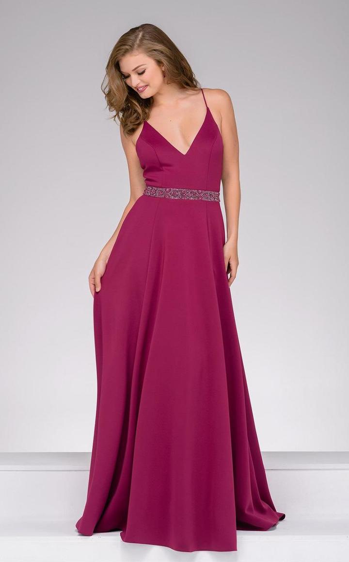 Jovani - 47868 V-neck Scuba A-line Dress