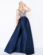 Mac Duggal - 62927m Sparkling Bejeweled V-neck Mikado Gown