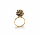 Tresor Collection - Multicolor Tourmaline Sphere Ball Ring In 18k Yellow Gold