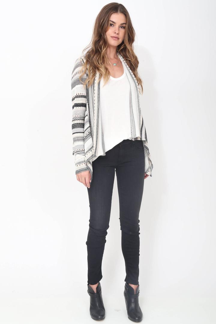 Goddis - Jillian Drape Cardigan In Shadow