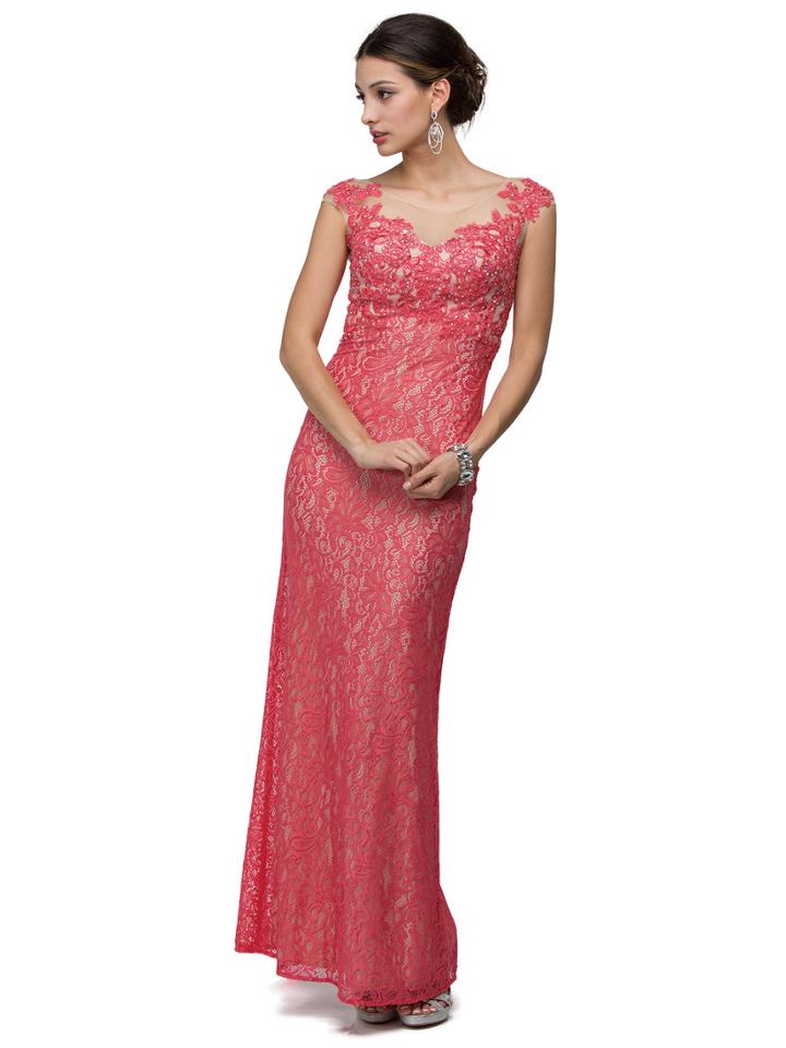 Laced Cap Sleeve Scoop Neck Column Dress