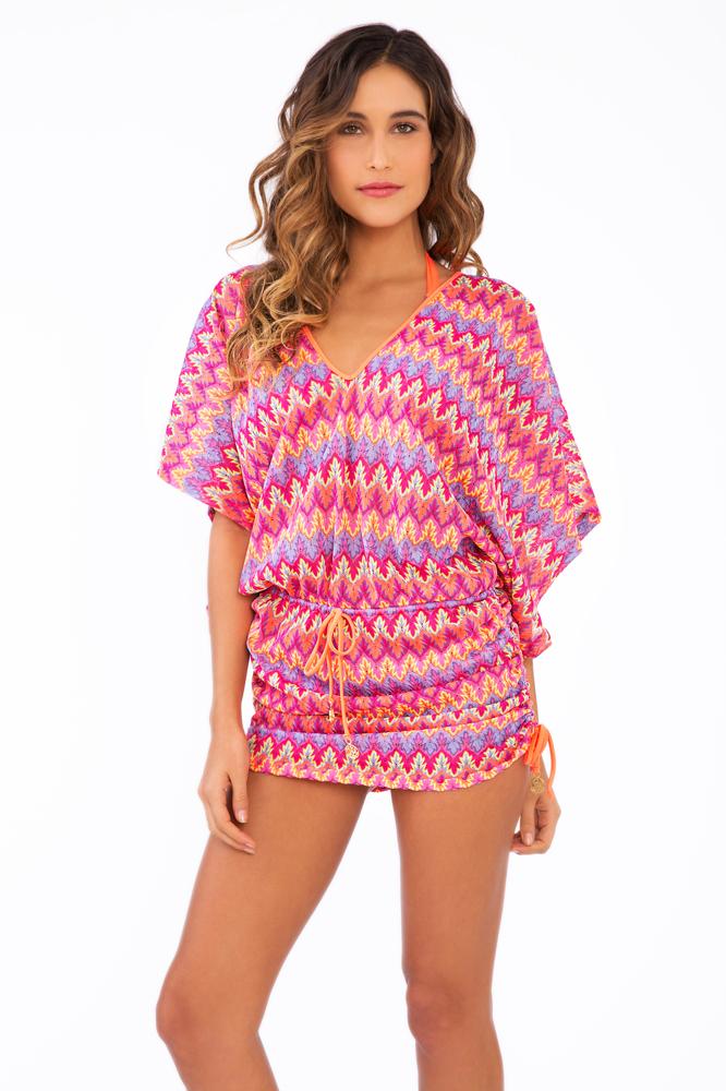Luli Fama - Song Of The Sea Cabana V-neck Dress In Multicolor (l493976)