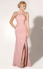 Mnm Couture - C1204 Gilded Cap Sleeve Evening Gown