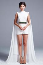 Ieena For Mac Duggal - 30256 High Neck Dress In Ivory