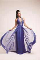 Cinderella Divine - Crystal Embellished Ruched High Neck Dress