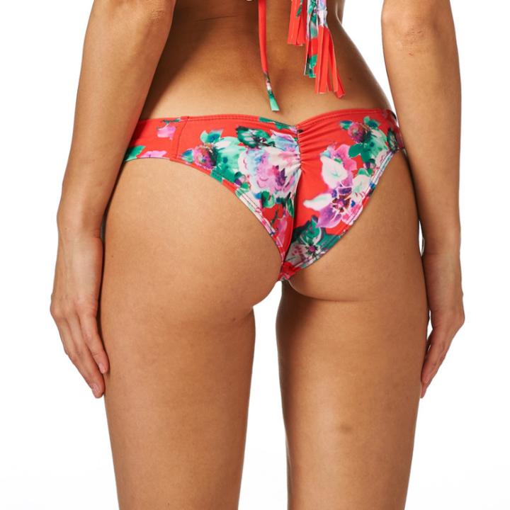 Montce Swim - Red Floral Additional Coverage Uno Bottom