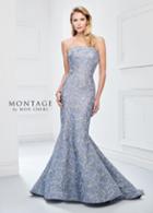 Montage By Mon Cheri - 218912 Brocade Straight Neck Mermaid Dress
