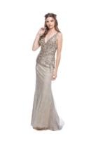 Aspeed - L1567 Sequined Plunging Fitted Evening Gown