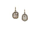 Tresor Collection - Organic Diamond Slice With Diamond Pave Earrings In 18k Yellow Gold