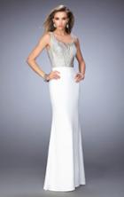 La Femme - 22687 Sleeveless Metallic Embellished Gown