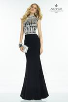 Alyce Paris Claudine - 2531 Long Dress In Black Silver
