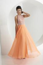 Tiffany Homecoming - Luminous Jewel A-line Chiffon Long Evening Gown 46055